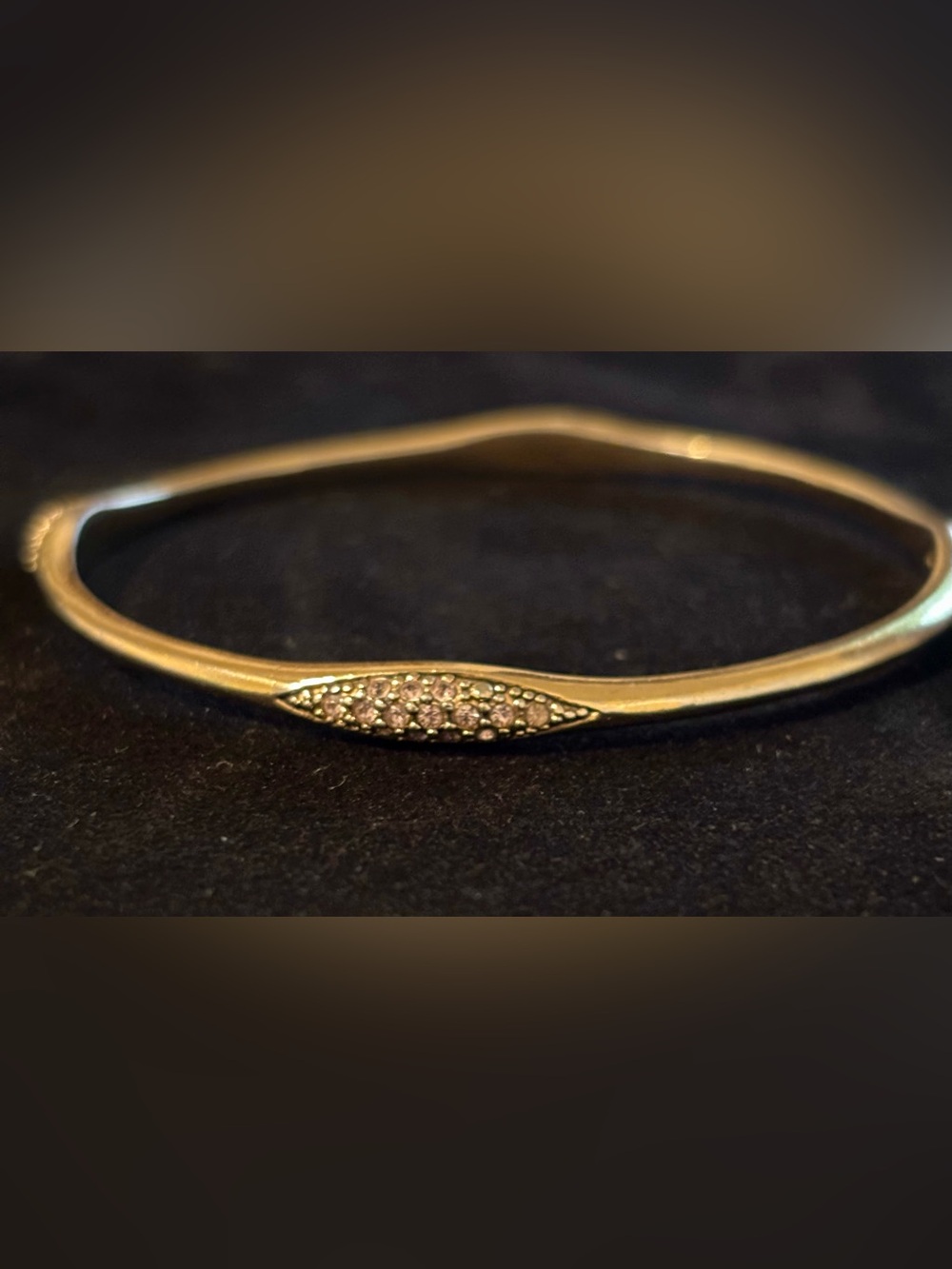 Vintage Monet Marquise Gold-Tone Stainless Steel Bangle Bracelet